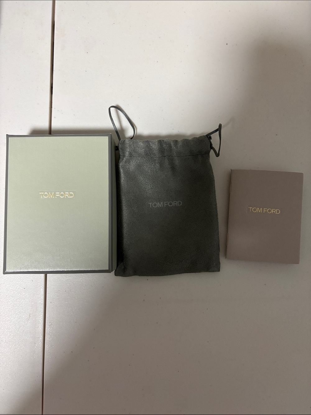 Tom Ford Gray Drawstring Protective Pouch